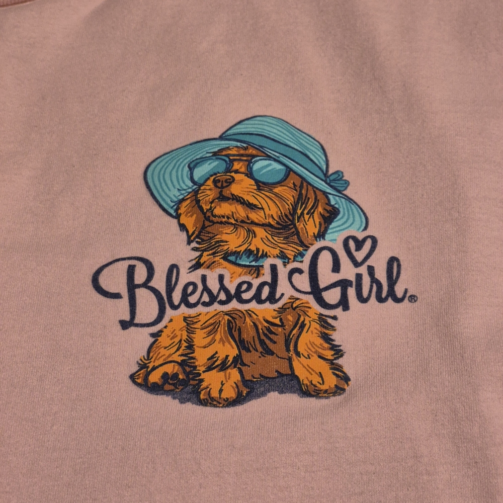 Blessed Girl Size 2X Pink Short Sleeve Tee - Picture 2 of 6